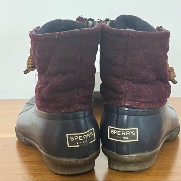 Sperry Top-Sider Saltwater Quilted‎ Duck Boots Womens Wine Color Size 5M - Picture 5 of 7